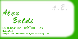 alex beldi business card